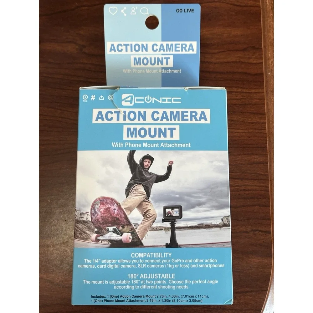 Action camera Mount w/ phone mount attachment AC-ACSM-01‎
